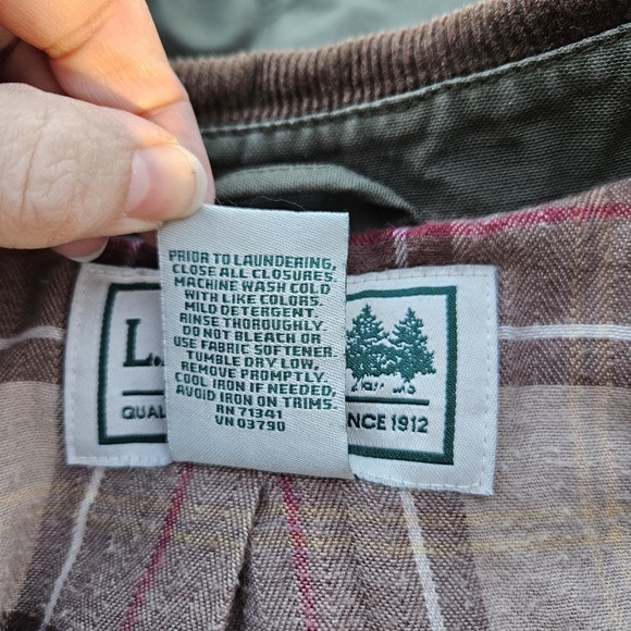 LL Bean green canvas flannel-lined Adirondack Barn Coat in Loden size 2X - Picture 6 of 11